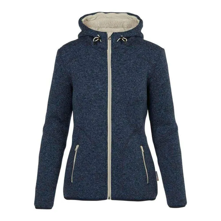 Gondwana Women's Domino Sherpa Lined Fleece Jacket Navy Marle
