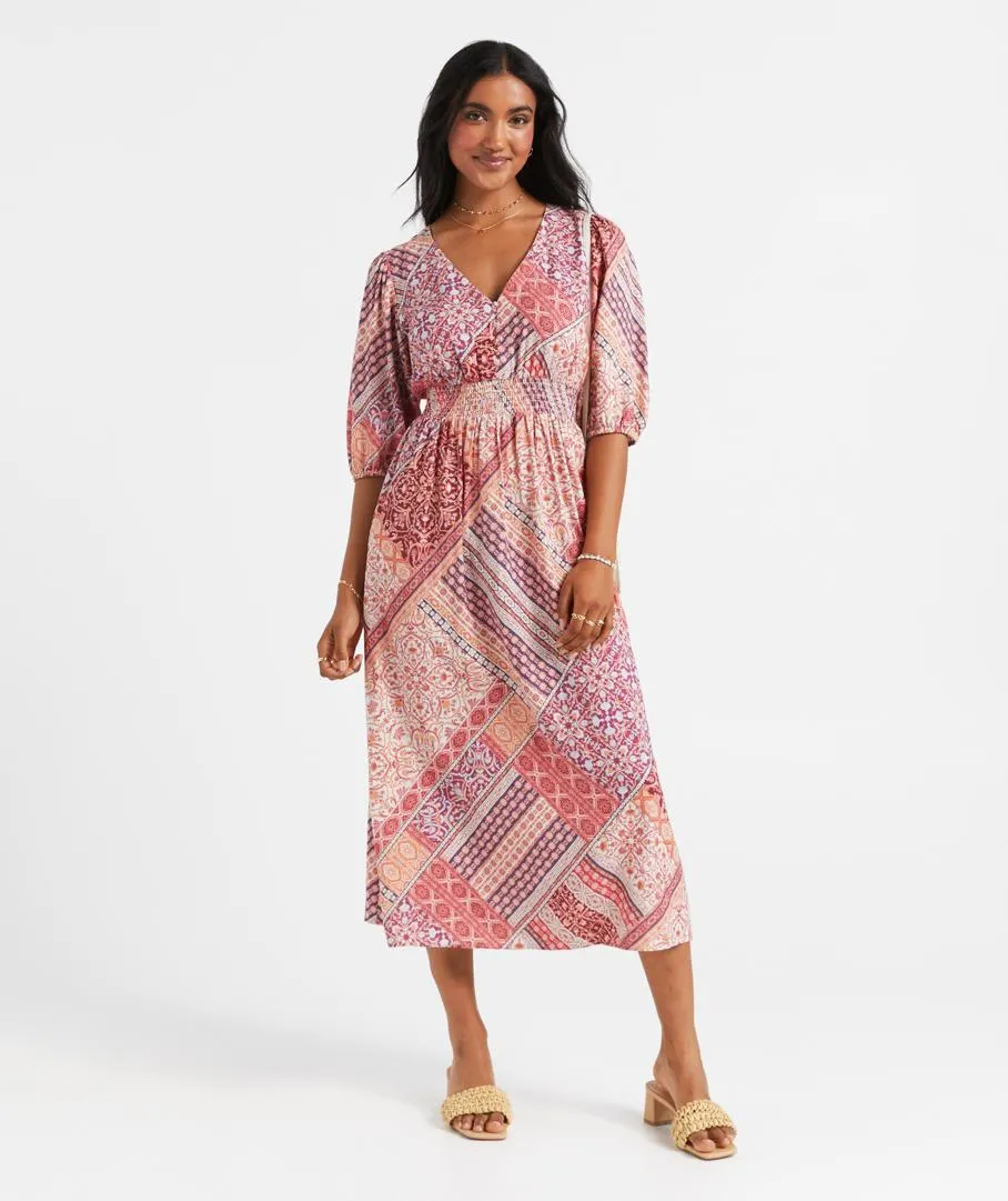 AURA BUTTON DOWN MIDI DRESS