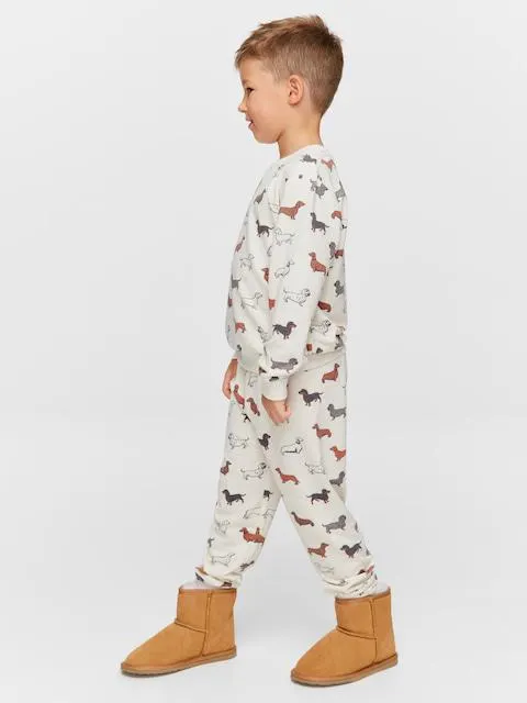 Jnr Boys Dog Print Long Pj Set