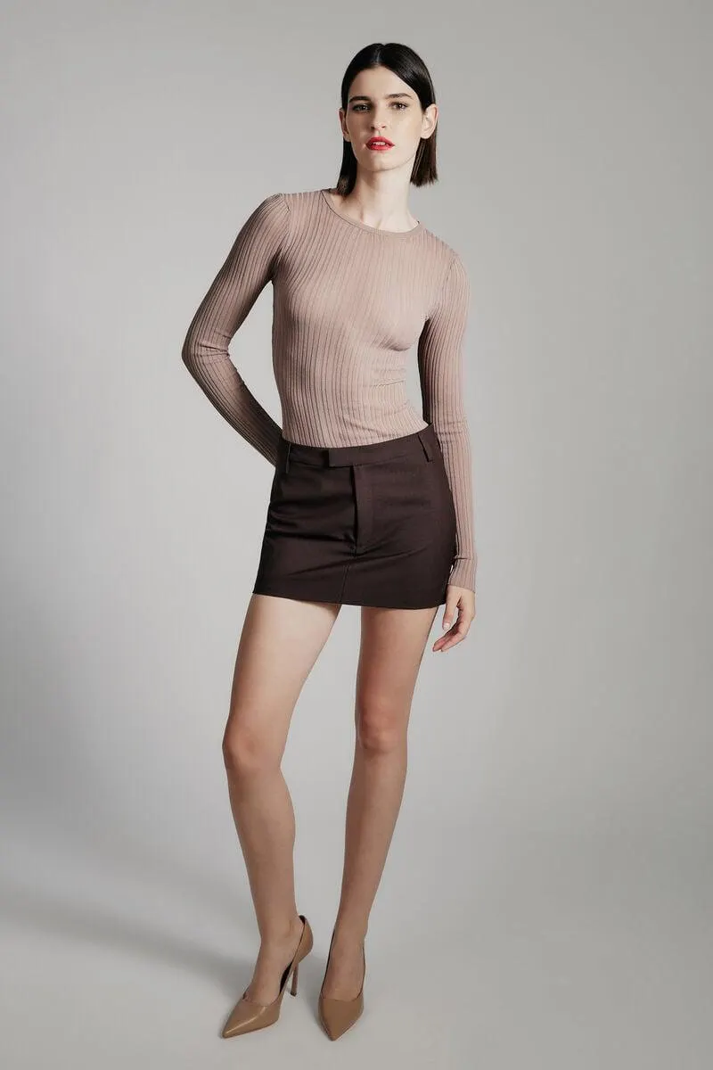 anders knit top in taupe