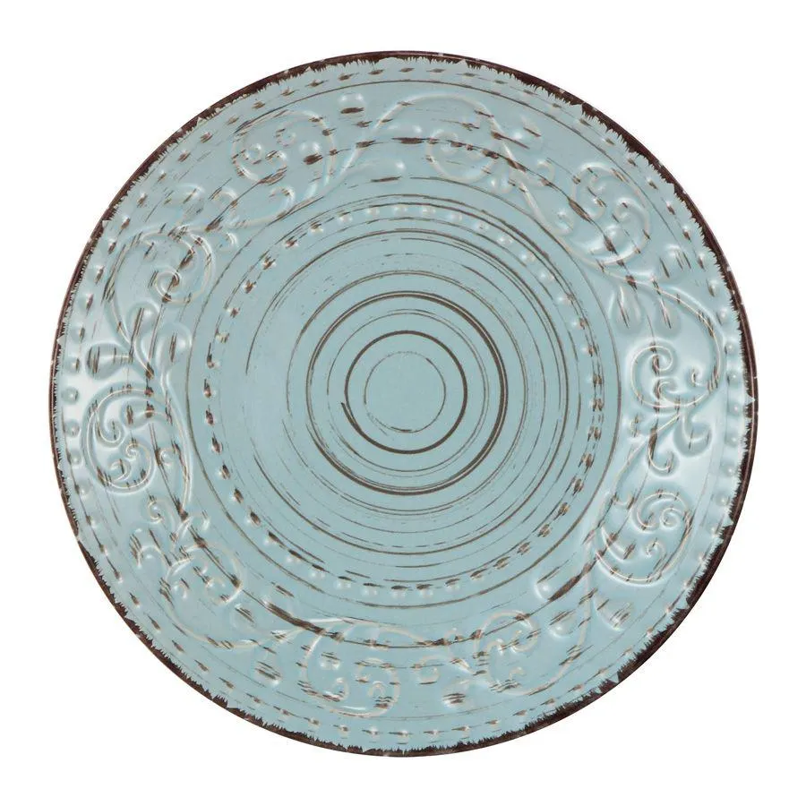 Rustic Fare Dinner Plate Aqua