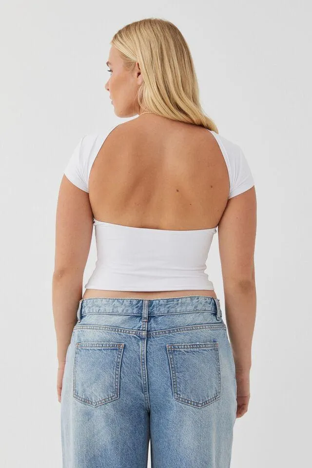 Luxe Short Sleeve Backless Tee