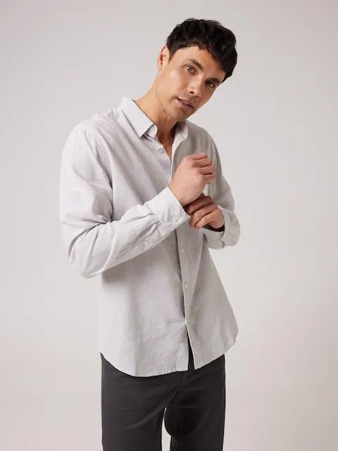 Just Jeans Long Sleeve Linen Plain Shirt