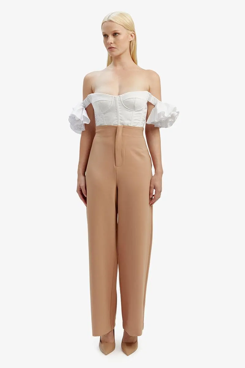 anna high waist pant in tan