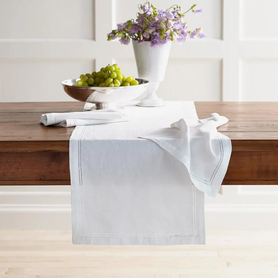 Linen Double Hemstitch Table Runner