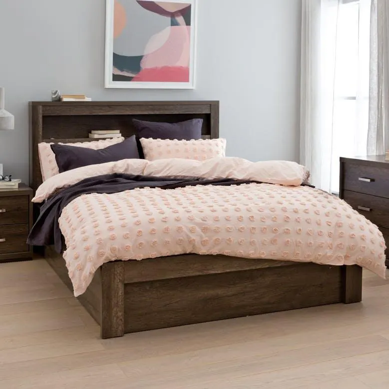 Arc Bookend Bed Frame W/Gas Lift Storage, Charcoal