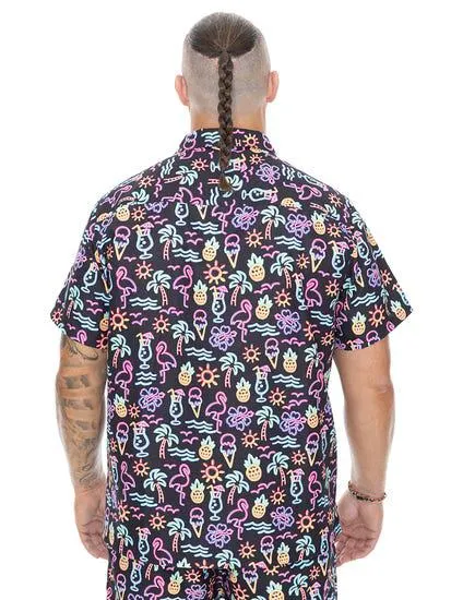 Built N Fit Neon tropical Short Sleeve Shirt