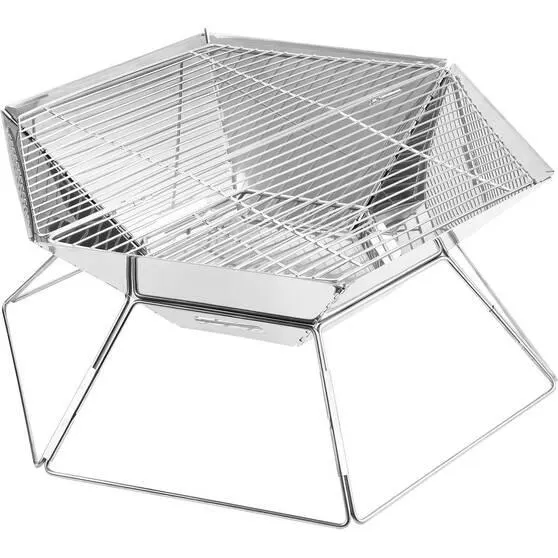 Wanderer Stainless Steel Folding Fire Pit with Grill