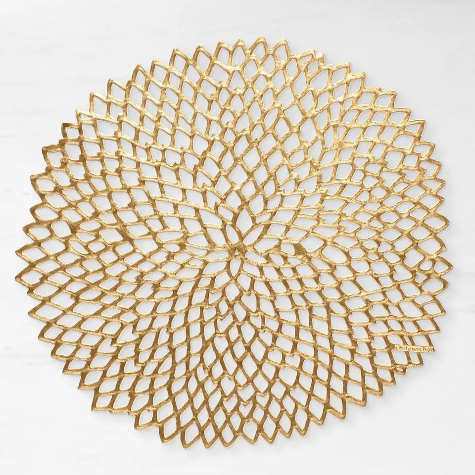 Chilewich Dahlia Brass Round Placemats