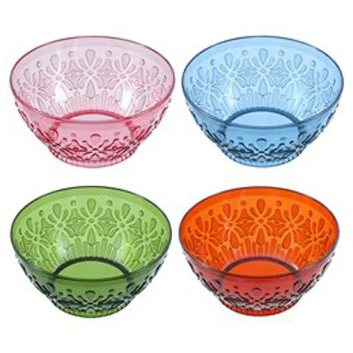 Floral Deco Salad Bowl 24cm 4 Asst