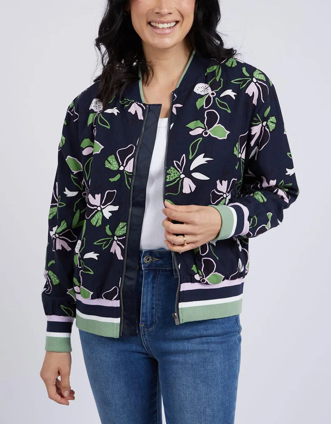 Idyll Floral Bomber Jacket - Floral Print