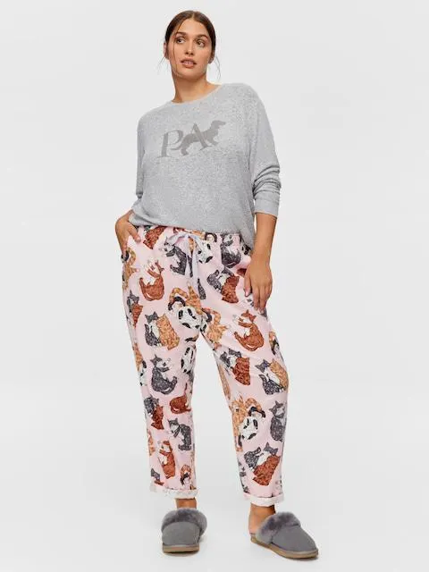 P.A. Plus Cat Roll Up Bamboo Flannelette Pj Pant