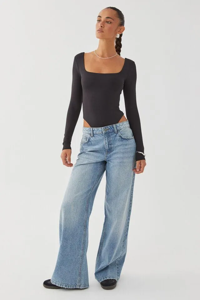 Luxe Square Neck Long Sleeve Bodysuit