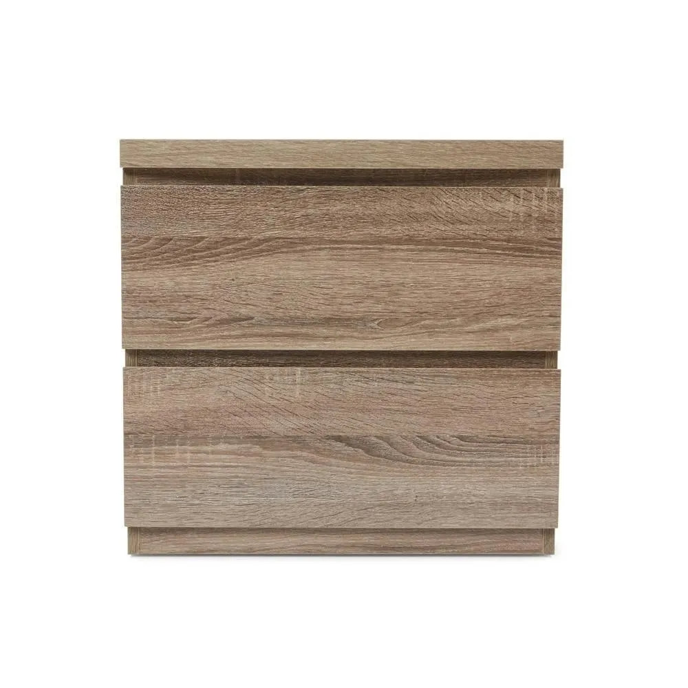 Ellipse Bedside Table (2 Drawer), Mocha