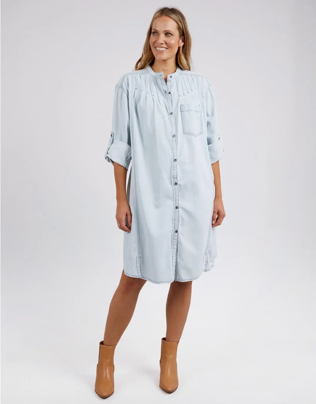Micha Dress - Light Blue Denim