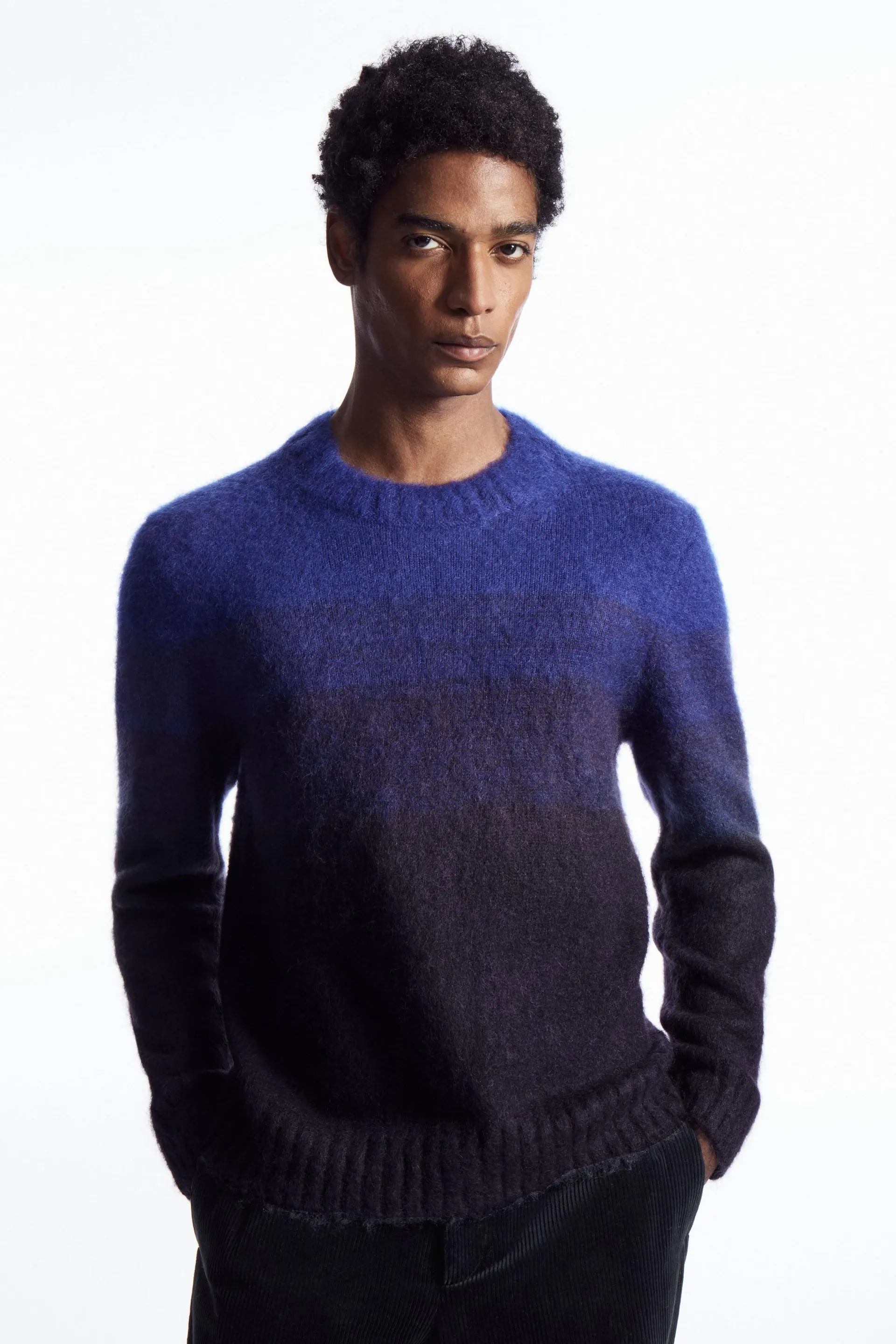 COLOUR-BLOCK MOHAIR-BLEND JUMPER