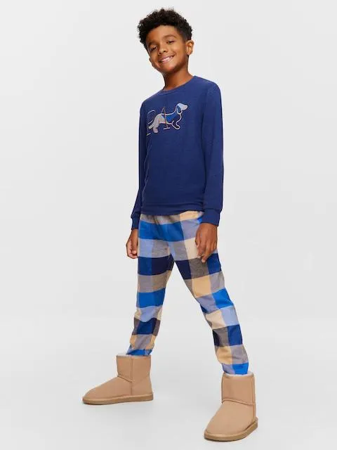 Boys P.A. Buffalo Check Long Pj Set