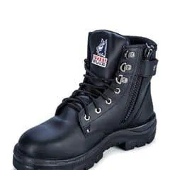 Steel Blue Argyle Lace Up Ankle Boot with Zip