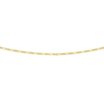 9ct, 45cm Solid Figaro 3+1 Chain