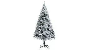 vidaXL Green Artificial Christmas Tree with Flocked Snow PVC