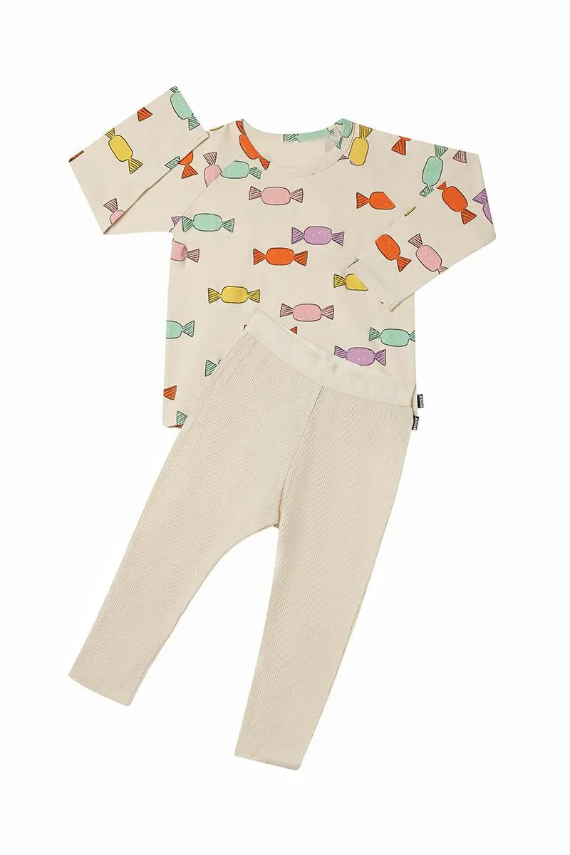 Kids Long Sleeve Waffle Sleep Set