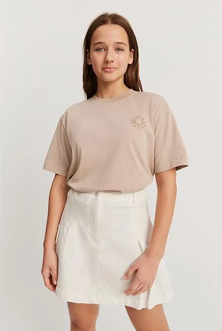 Teen Recycled Cotton Blend Logo Oversized T-Shirt