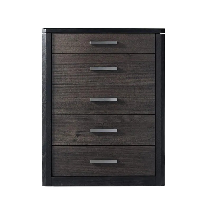 Maitland - Low Profile Tallboy (5 Drawer), Charcoal