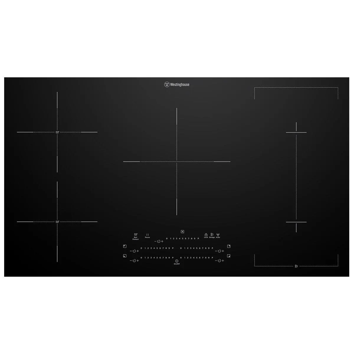 Westinghouse 90cm Five Zone Induction with Hob2Hood Cooktop WHI955BD