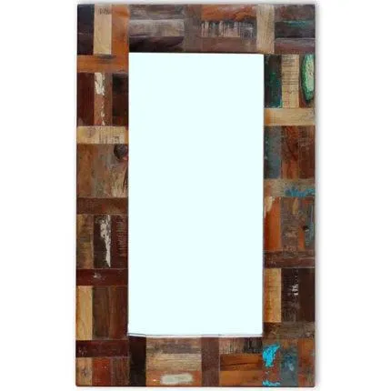 vidaXL Mirror Solid Reclaimed Wood 80x50 cm