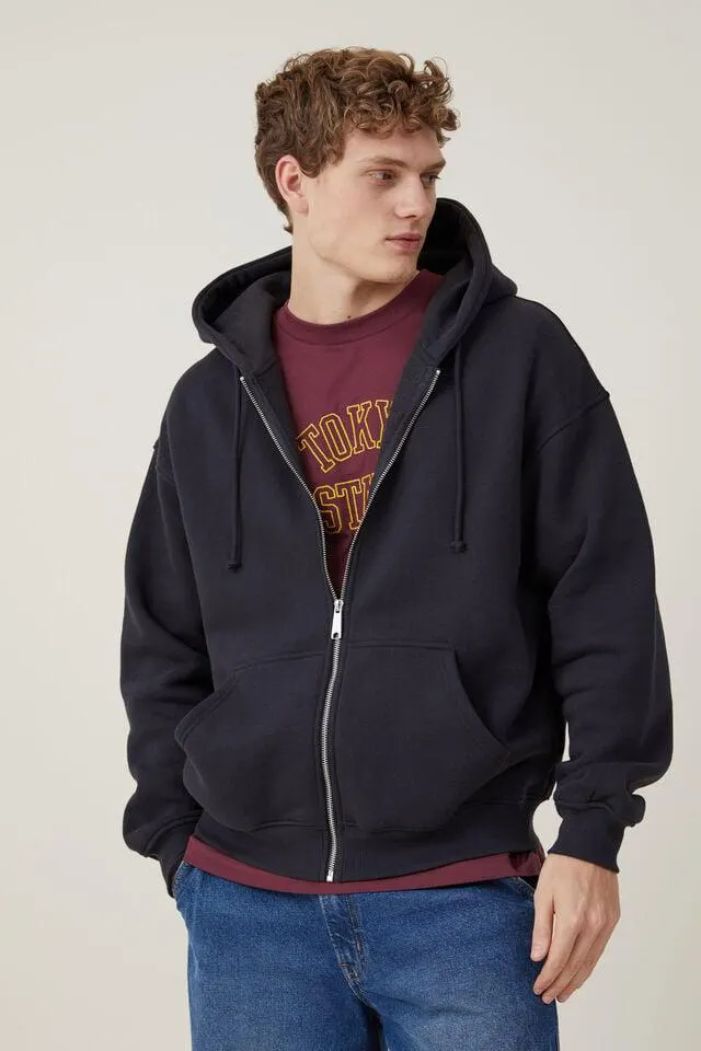 Box Fit Zip Up Hoodie