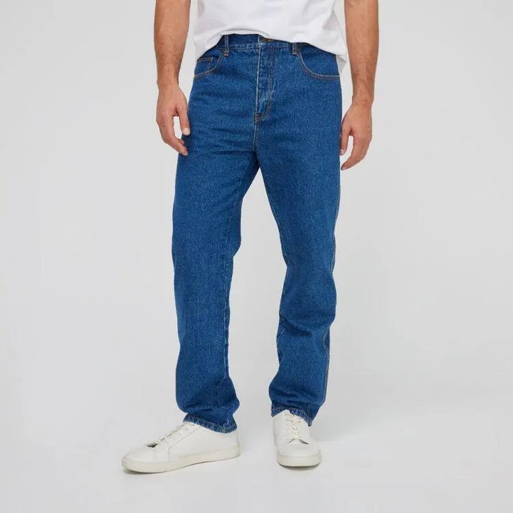 Bullshead Men's Classic Stonewash Regular Leg Denim Jeans Stonewash