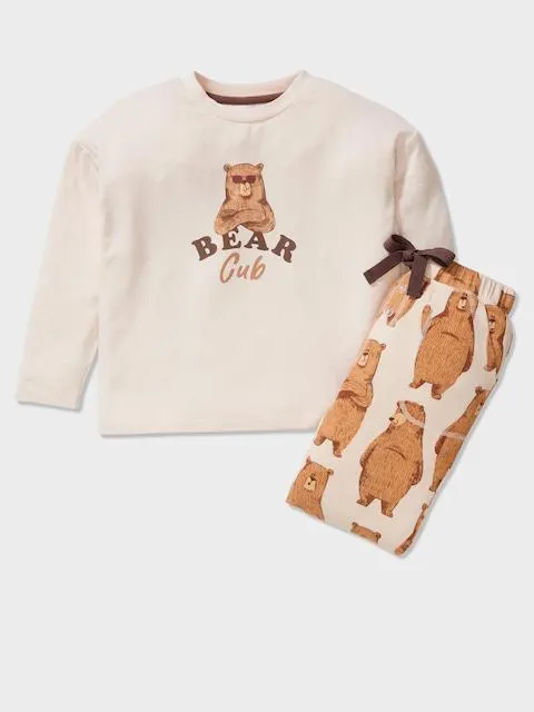 Jnr Kids Bear Cub Long Pj Set