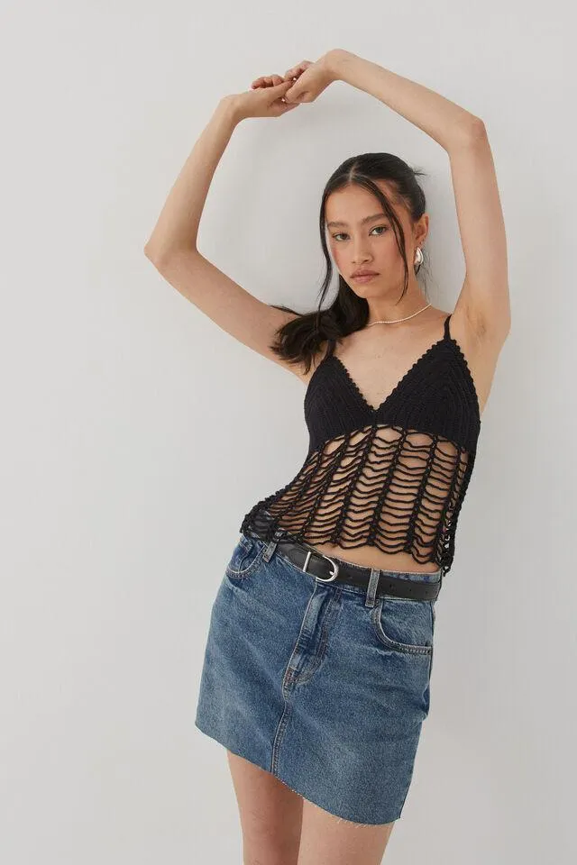 Havana Open Crochet Cami