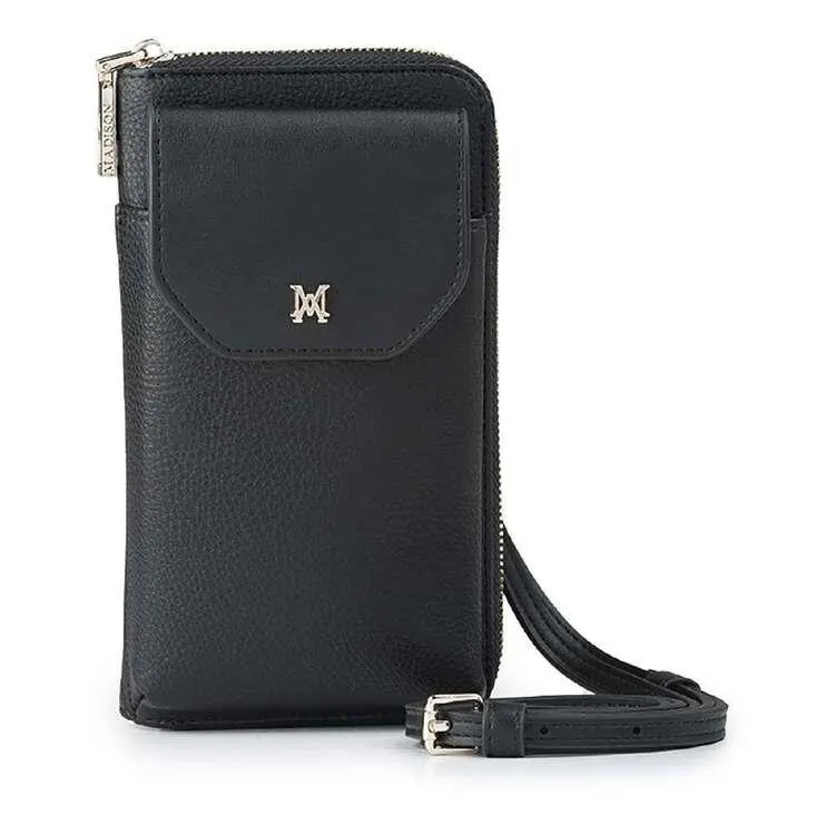 Madison Women's Hallie Large Tech/Wallet Crossbody Bag Black