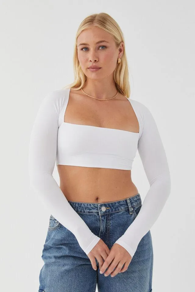 Light Luxe Long Sleeve Crop Top