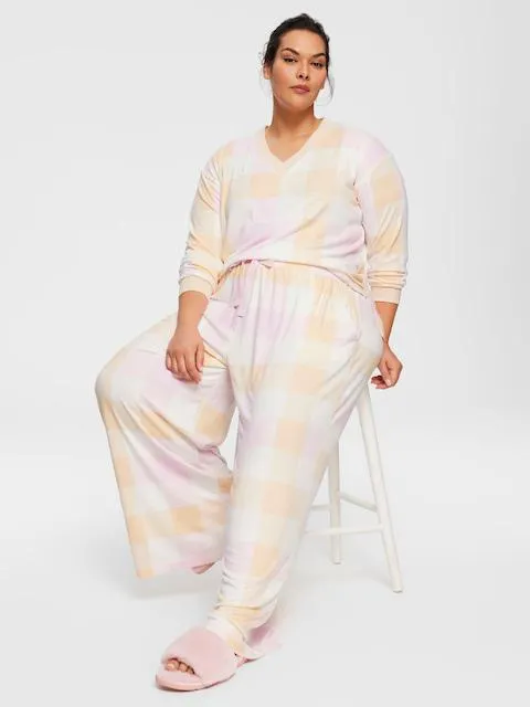 P.A. Plus Buffalo Plush Wide Leg Pj Pant