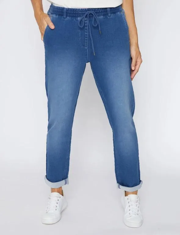 Millers Short Length Drawcord Pull On Denim Jogger