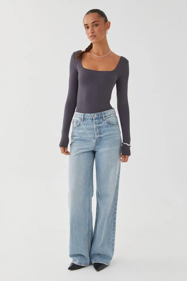 Luxe Square Neck Long Sleeve Bodysuit
