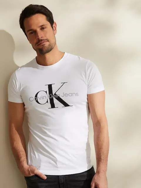 Calvin Klein Core Monogram Tee In White