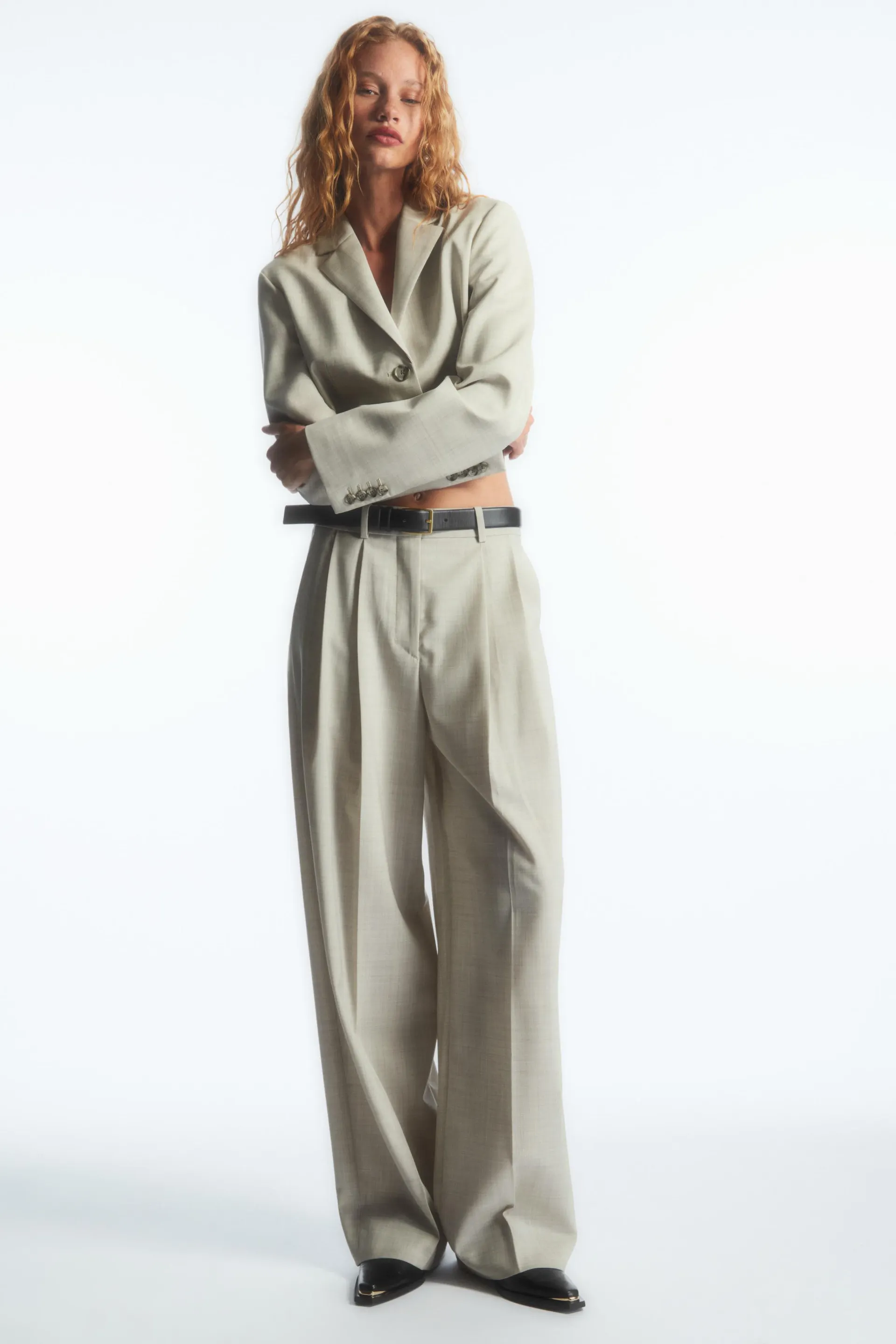 WIDE-LEG TAILORED WOOL PANTS