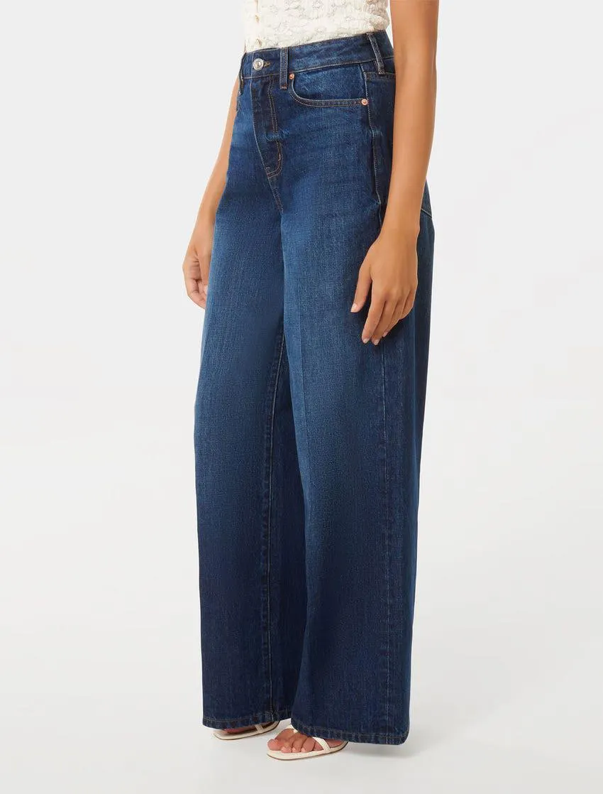 Heather Petite Wide-Leg Jeans