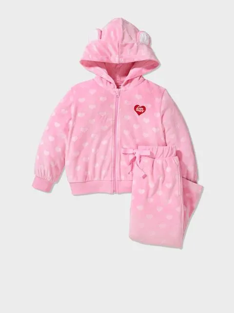 Jnr Girls Care Bears Velour Tracksuit Set