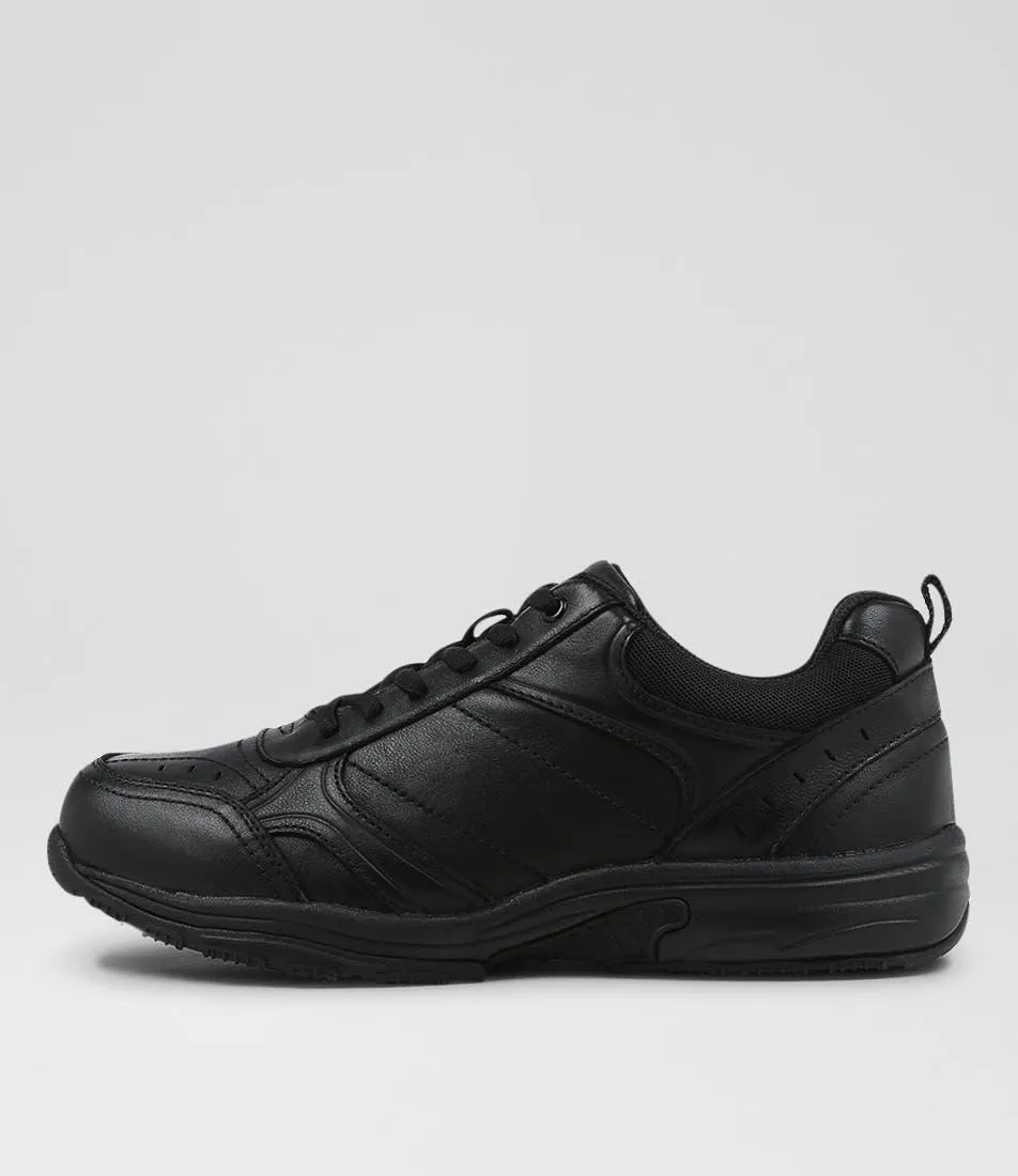 hype snr e lace black leather sneakers