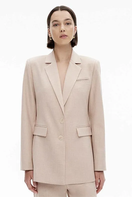 Tailored Yarn Dye Single-Breasted Blazer