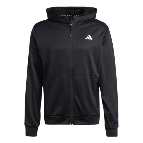 Adidas Train Essential Seasonal Training Fill-Zip Hoodie - Mens - Black