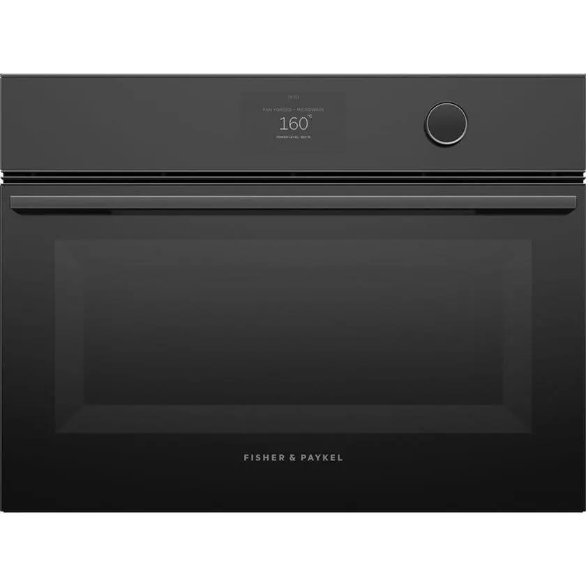 Fisher & Paykel OM60NMTDB1 45cm Black Glass Combination Microwave Oven