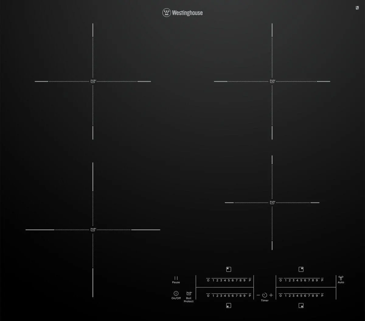 Westinghouse 60cm 4 Zone Induction Cooktop with Hob2Hood WHI643BD