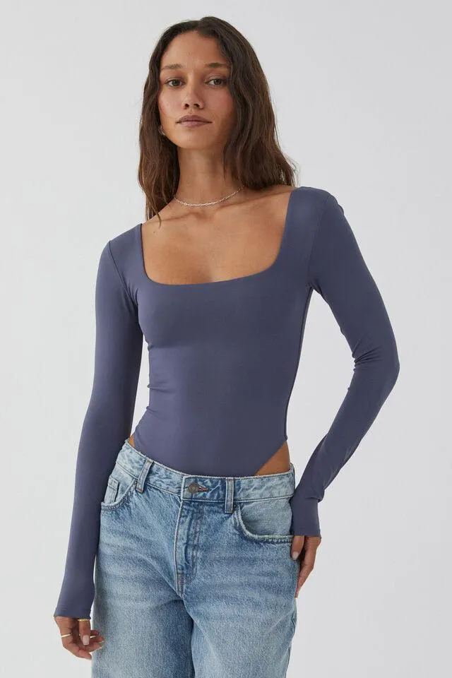 Luxe Square Neck Long Sleeve Bodysuit