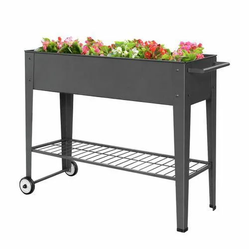 Pinnacle 950 x 350 x 800mm Charcoal Raised Mobile Garden Planter