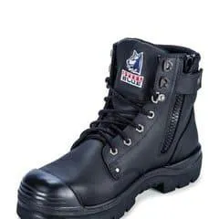 Steel Blue 332152 Argyle Lace Up Boot with Zip and Bump Cap Black